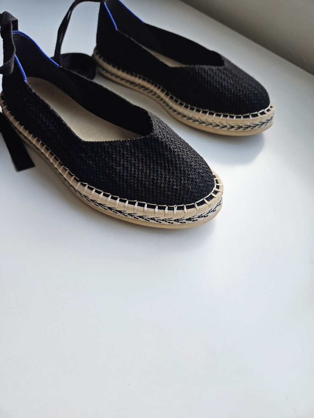 Rothy's Black Knit Ankle Wrap Espedrilles - Picture 4 of 10